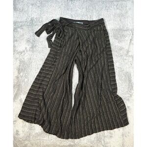Eva Franco Anthropologie‎ Blake Wide leg wrap pants Womens S gold knit palazzo